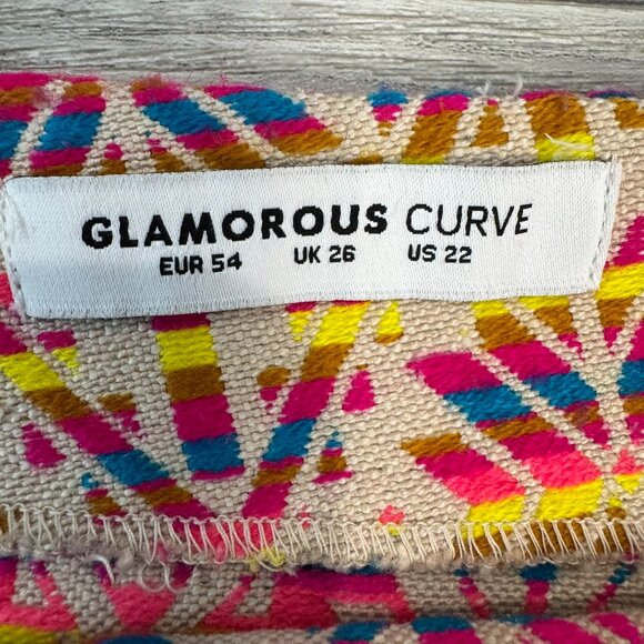 Glamorous Curve Colorful Woven Aztec Print Mini Skirt A16 - Picture 2 of 5